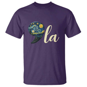 Comma La Harris T Shirt Kamala 2024 Starry Night Aesthetic TS09 Purple Print Your Wear