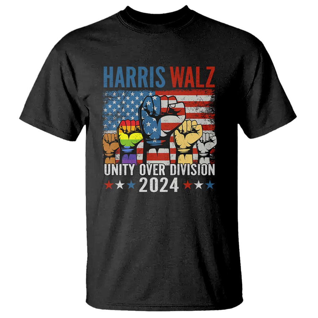 Harris Walz 2024 T Shirt Unity Over Division Kamala US President TS09 Black Print Your Wear