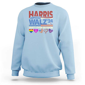 Harris Walz 2024 Sweatshirt Unity Over Division Kamala US President Election TS09 Light Blue Print Your Wear