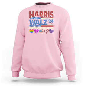 Harris Walz 2024 Sweatshirt Unity Over Division Kamala US President Election TS09 Light Pink Print Your Wear