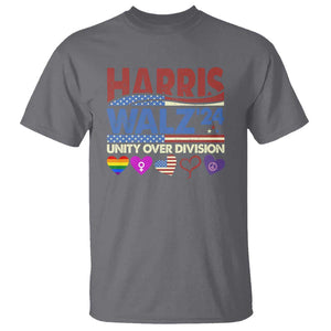 Harris Walz 2024 T Shirt Unity Over Division Kamala US President Election TS09 Charcoal Print Your Wear