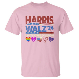 Harris Walz 2024 T Shirt Unity Over Division Kamala US President Election TS09 Light Pink Print Your Wear