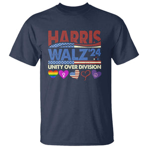 Harris Walz 2024 T Shirt Unity Over Division Kamala US President Election TS09 Navy Print Your Wear