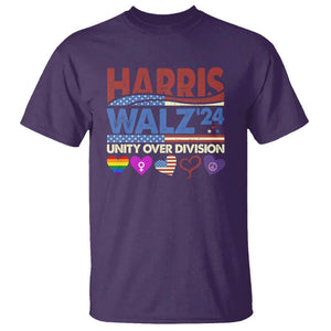 Harris Walz 2024 T Shirt Unity Over Division Kamala US President Election TS09 Purple Print Your Wear