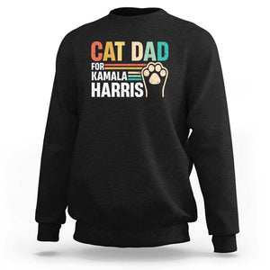 Cat Dad For Kamala Sweatshirt Harris 2024 Retro Cute Cats TS09 Black Print Your Wear