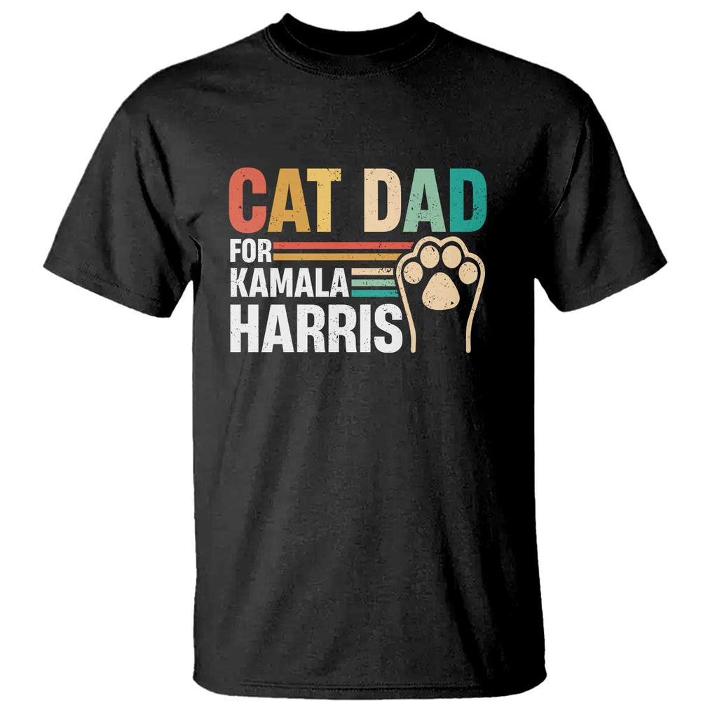 Cat Dad For Kamala T Shirt Harris 2024 Retro Cute Cats TS09 Black Print Your Wear