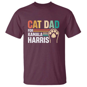 Cat Dad For Kamala T Shirt Harris 2024 Retro Cute Cats TS09 Maroon Print Your Wear