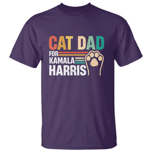 Cat Dad For Kamala T Shirt Harris 2024 Retro Cute Cats TS09 Purple Print Your Wear