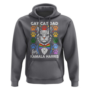 Gay Cat Dad For Kamala Hoodie Harris LGBT Support 2024 TS09 Charcoal Print Your Wear