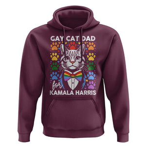 Gay Cat Dad For Kamala Hoodie Harris LGBT Support 2024 TS09 Maroon Print Your Wear