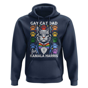 Gay Cat Dad For Kamala Hoodie Harris LGBT Support 2024 TS09 Navy Print Your Wear