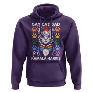 Gay Cat Dad For Kamala Hoodie Harris LGBT Support 2024 TS09 Purple Print Your Wear