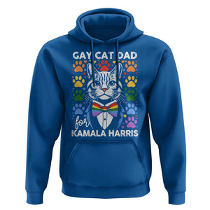 Gay Cat Dad For Kamala Hoodie Harris LGBT Support 2024 TS09 Royal Blue Print Your Wear