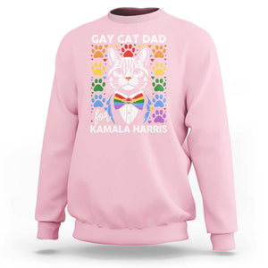 Gay Cat Dad For Kamala Sweatshirt Harris LGBT Support 2024 TS09 Light Pink Print Your Wear