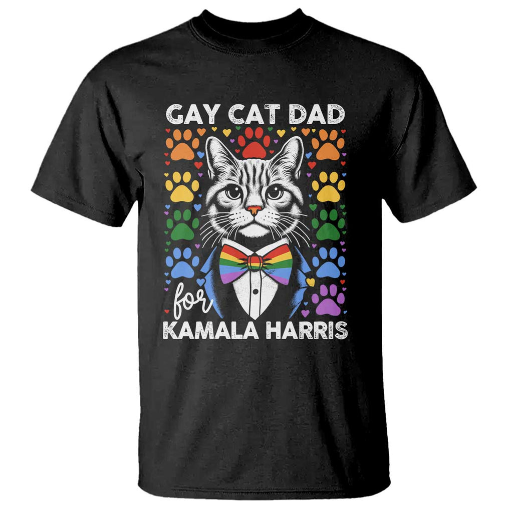 Gay Cat Dad For Kamala T Shirt Harris LGBT Support 2024 TS09 Black Print Your Wear