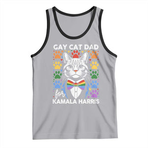 Gay Cat Dad For Kamala Tank Top Harris LGBT Support 2024 TS09 Athletic Heather Black Print Your Wear