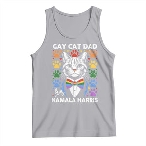 Gay Cat Dad For Kamala Tank Top Harris LGBT Support 2024 TS09 Athletic Heather Print Your Wear