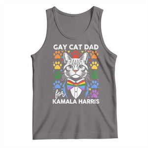 Gay Cat Dad For Kamala Tank Top Harris LGBT Support 2024 TS09 Deep Heather Print Your Wear