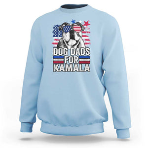 Dog Dad For Kamala Sweatshirt Harris 2024 Cool French Bull Dog American Flag TS09 Light Blue Print Your Wear