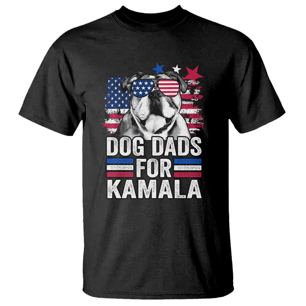 Dog Dad For Kamala T Shirt Harris 2024 Cool French Bull Dog American Flag TS09 Black Print Your Wear