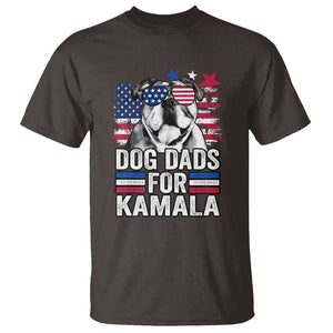 Dog Dad For Kamala T Shirt Harris 2024 Cool French Bull Dog American Flag TS09 Dark Chocolate Print Your Wear