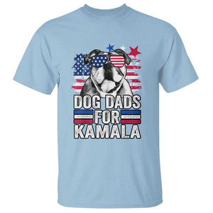 Dog Dad For Kamala T Shirt Harris 2024 Cool French Bull Dog American Flag TS09 Light Blue Print Your Wear