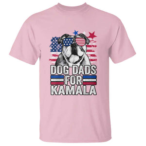 Dog Dad For Kamala T Shirt Harris 2024 Cool French Bull Dog American Flag TS09 Light Pink Print Your Wear