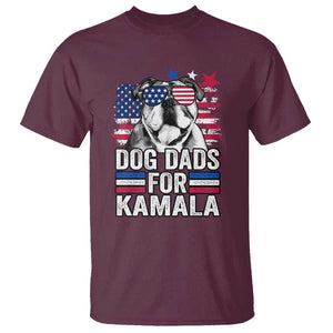 Dog Dad For Kamala T Shirt Harris 2024 Cool French Bull Dog American Flag TS09 Maroon Print Your Wear