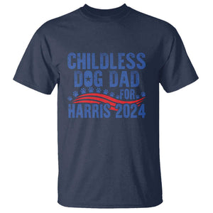 Childless Dog Dad For Harris 2024 T Shirt TS09 Navy Print Your Wear