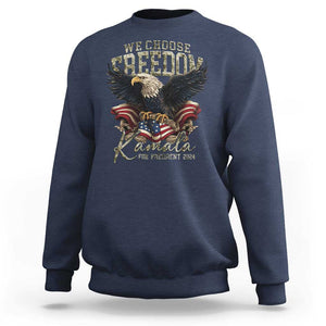 Harris Walz 2024 Sweatshirt We Choose Freedom Kamala US President TS09 Navy Print Your Wear