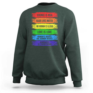 Human Rights Sweatshirt LGBT Black Feminist TS09 Dark Forest Green Print Your Wear