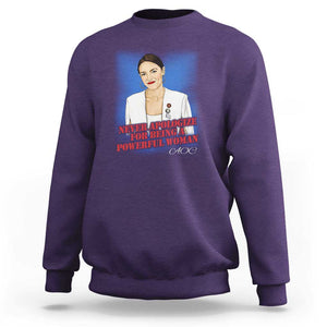 AOC Sweatshirt Never Apologize For Being A Powerful Woman TS09 Purple Print Your Wear