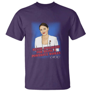 AOC T Shirt Never Apologize For Being A Powerful Woman TS09 Purple Print Your Wear