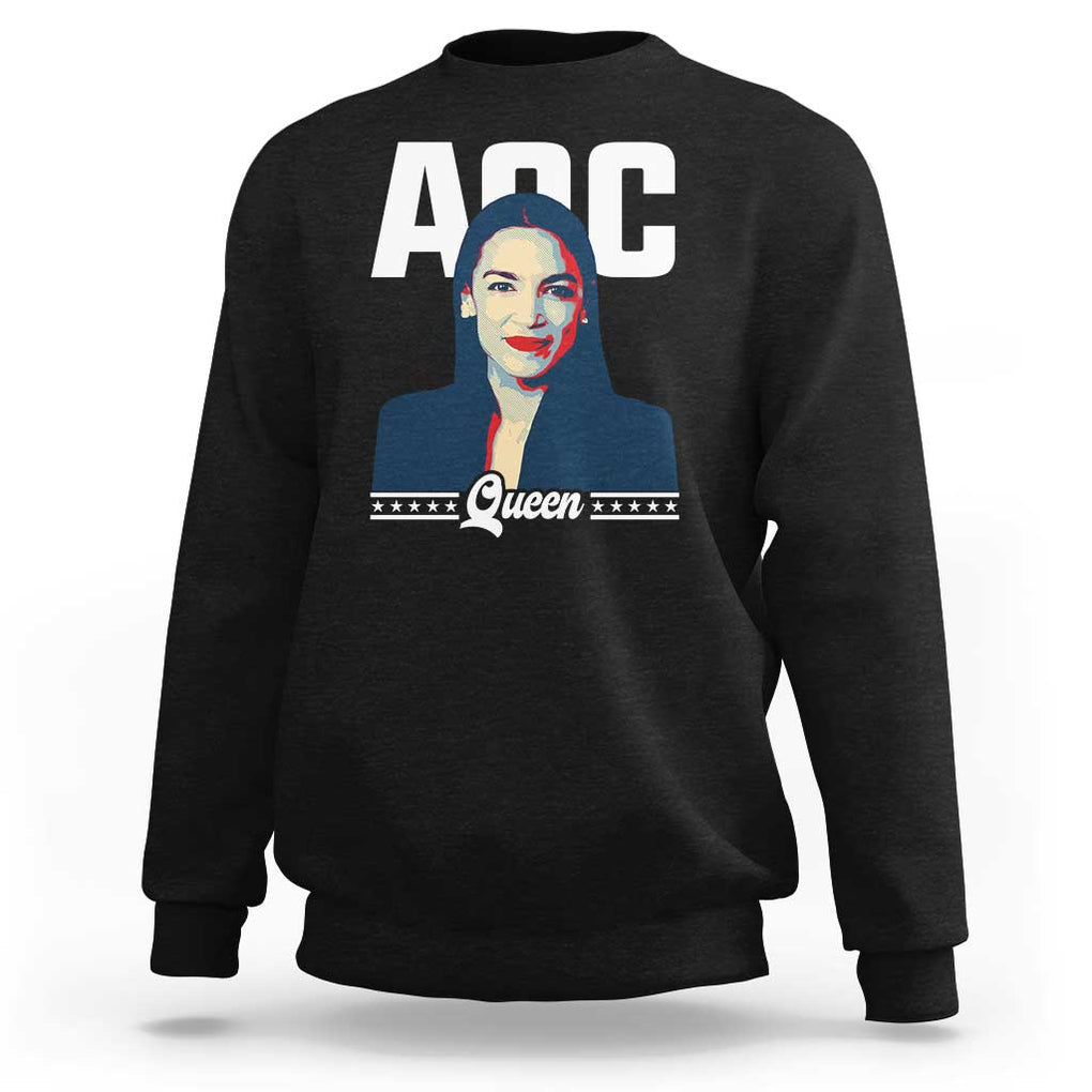 Alexandria Ocasio Cortez Feminist AOC Queen Sweatshirt TS09 Black Print Your Wear