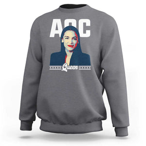 Alexandria Ocasio Cortez Feminist AOC Queen Sweatshirt TS09 Charcoal Print Your Wear