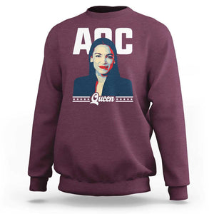 Alexandria Ocasio Cortez Feminist AOC Queen Sweatshirt TS09 Maroon Print Your Wear