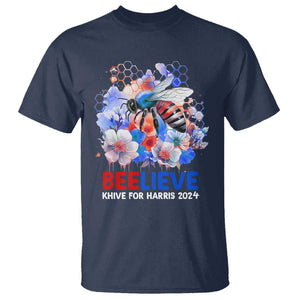 Believe Khive For Harris 2024 T Shirt Bee American Flag TS09 Navy Print Your Wear