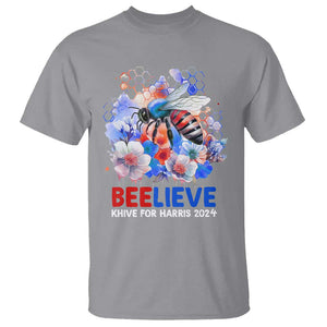 Believe Khive For Harris 2024 T Shirt Bee American Flag TS09 Sport Gray Print Your Wear