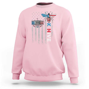 KHive Kamala 2024 Sweatshirt American Flag White House Bee Harris Support TS09 Light Pink Print Your Wear