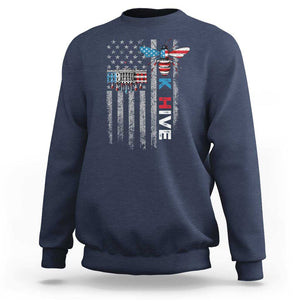 KHive Kamala 2024 Sweatshirt American Flag White House Bee Harris Support TS09 Navy Print Your Wear