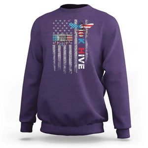 KHive Kamala 2024 Sweatshirt American Flag White House Bee Harris Support TS09 Purple Print Your Wear