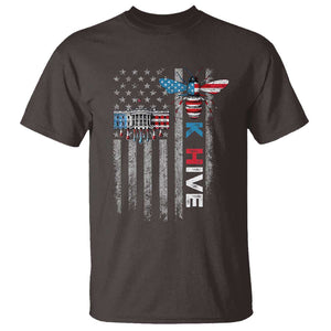 KHive Kamala 2024 T Shirt American Flag White House Bee Harris Support TS09 Dark Chocolate Print Your Wear