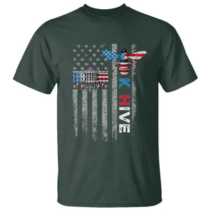 KHive Kamala 2024 T Shirt American Flag White House Bee Harris Support TS09 Dark Forest Green Print Your Wear