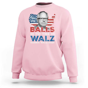 Tim Walz 2024 Sweatshirt Balls To The Walz Kamala Support American Flag TS09 Light Pink Print Your Wear