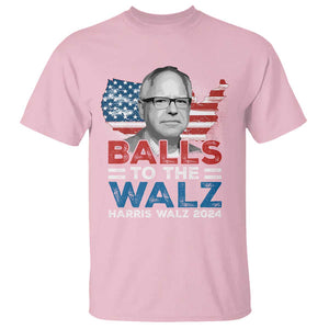 Tim Walz 2024 T Shirt Balls To The Walz Kamala Support American Flag TS09 Light Pink Print Your Wear