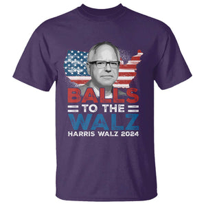 Tim Walz 2024 T Shirt Balls To The Walz Kamala Support American Flag TS09 Purple Print Your Wear