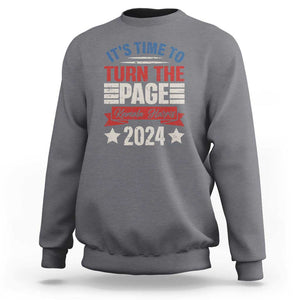 Kamala 2024 Sweatshirt It's Time To Turn The Page Harris President Debate TS09 Charcoal Print Your Wear