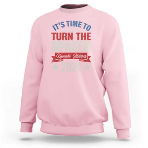 Kamala 2024 Sweatshirt It's Time To Turn The Page Harris President Debate TS09 Light Pink Print Your Wear