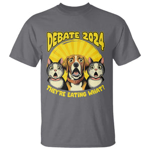 President Debate 2024 T Shirt Funny Dogs and Cats They're Eating What TS09 Charcoal Print Your Wear