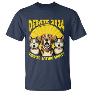 President Debate 2024 T Shirt Funny Dogs and Cats They're Eating What TS09 Navy Print Your Wear